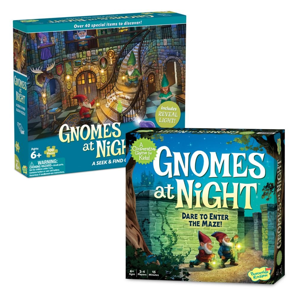 Gnomes at Night Puzzle & Game: Set of 2 From MindWare