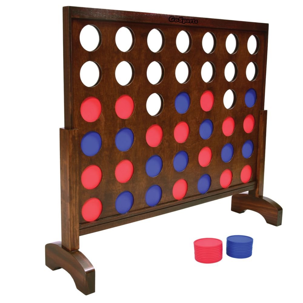 GoSports: Giant Dark Wood Stain 4 in a Row Backyard Game - 3' From MindWare