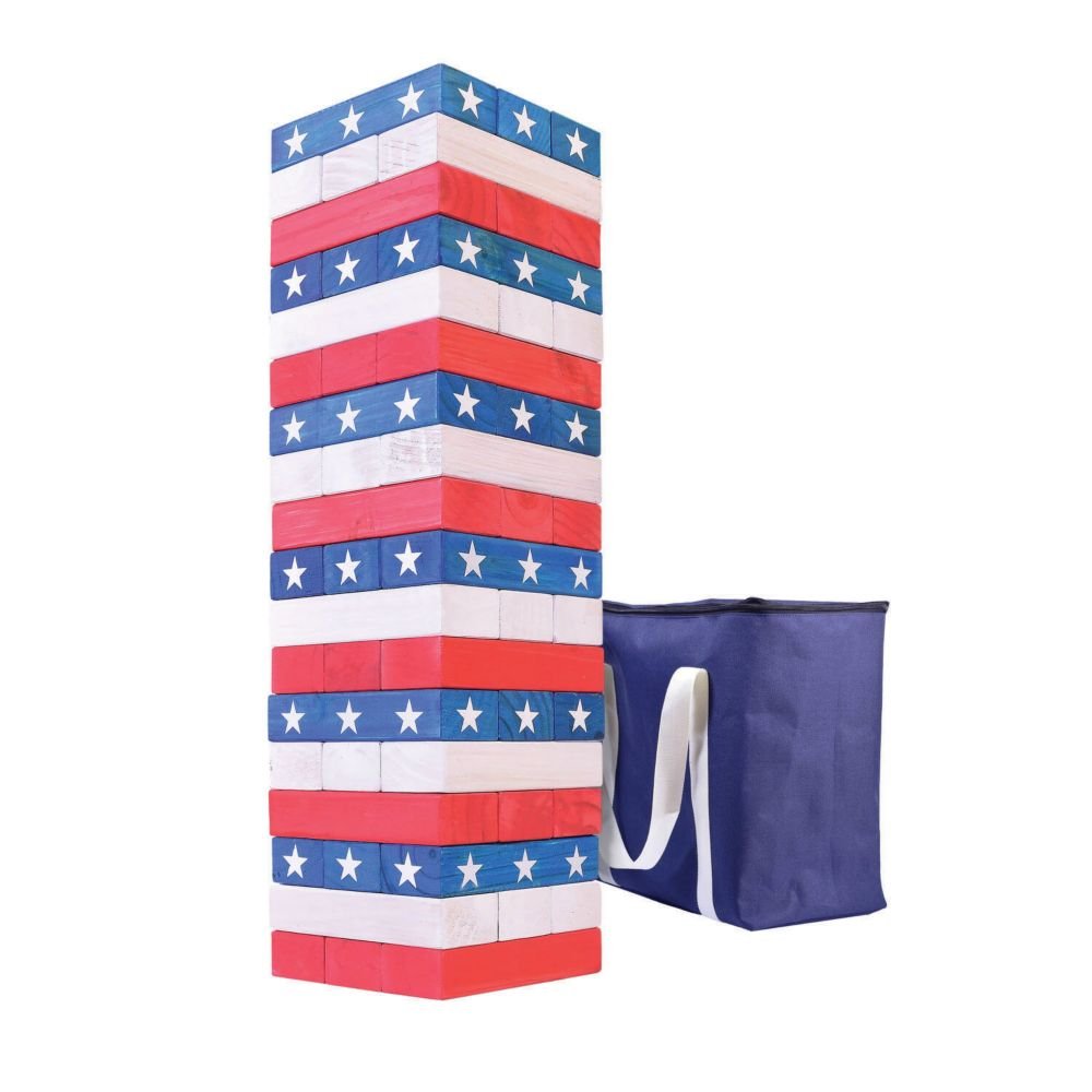 GoSports: Giant Stackin' Stars and Stripes Tumbling Tower Game From MindWare