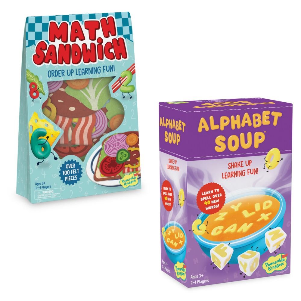 Math Sandwich & Alphabet Soup Games: Set of 2 From MindWare